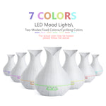 Aroma Diffuser Vase 550 ml with 7 colours led lights Light Grey use with essential oil