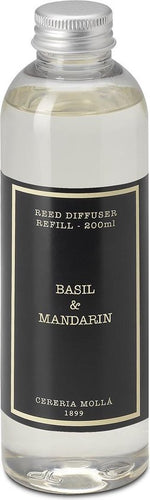 Giftset Mikado Geurstokjes 100ml met Refill 200 ml Basil & Mandarin