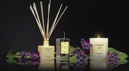 Giftset Reed diffuser Mikado 100ml + Refill 200 ml Black Orchid & Lily