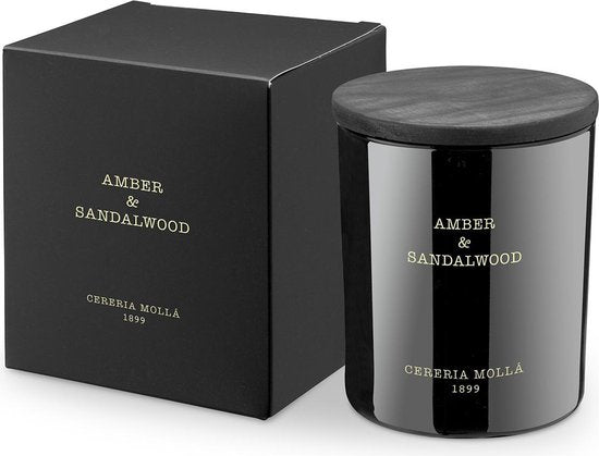 Cereria Mollà 1899 Giftset Box twee stuks Geurkaars 230 gr - 50 u, geur Moroccan Cedar en Amber & Sandalwood
