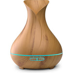 Aroma Diffuser Vase 550 ml with 7 colours led lights Light Wood use with essential oil
